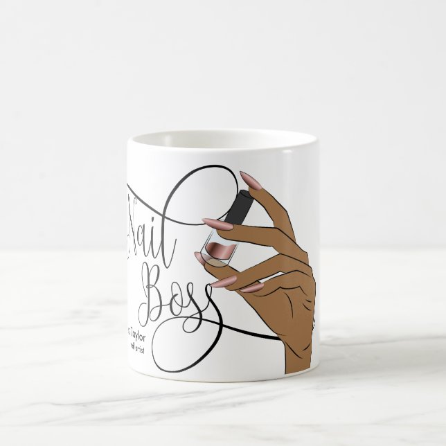 Nail Boss, nail Technician, long nails, manicure C Coffee Mug (Center)