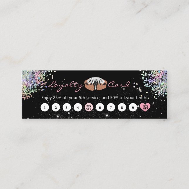 nail design service Customer Discount Loyalty Card (Front)