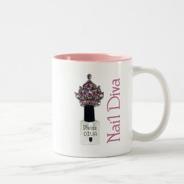 “Nail Diva” Two-Tone Coffee Mug (Right)