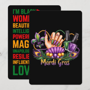 Nail Hustler Mardi Gras Black History Legacy Holiday Card