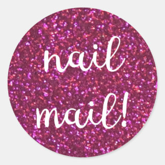 Nail Mail! Faux pink glitter sticker