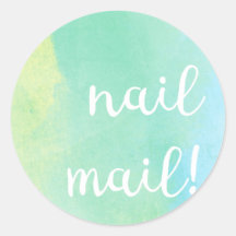 Nail Mail! Sticker - bluey green watercolour