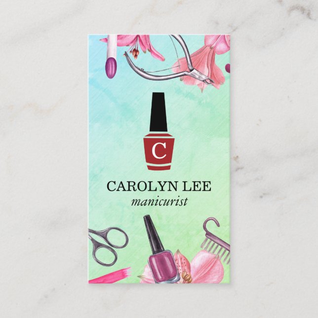 Nail Manicure Tools Business Card (Front)