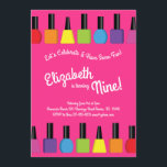 Nail Painting Polish Kids Girls Birthday Party Invitation<br><div class="desc">Celebrate your girl's birthday with this cute rainbow nail painting polish birthday party invitation!  Great for sleep over or overnight parties!  Also great for a salon day party or just a girly get together!</div>