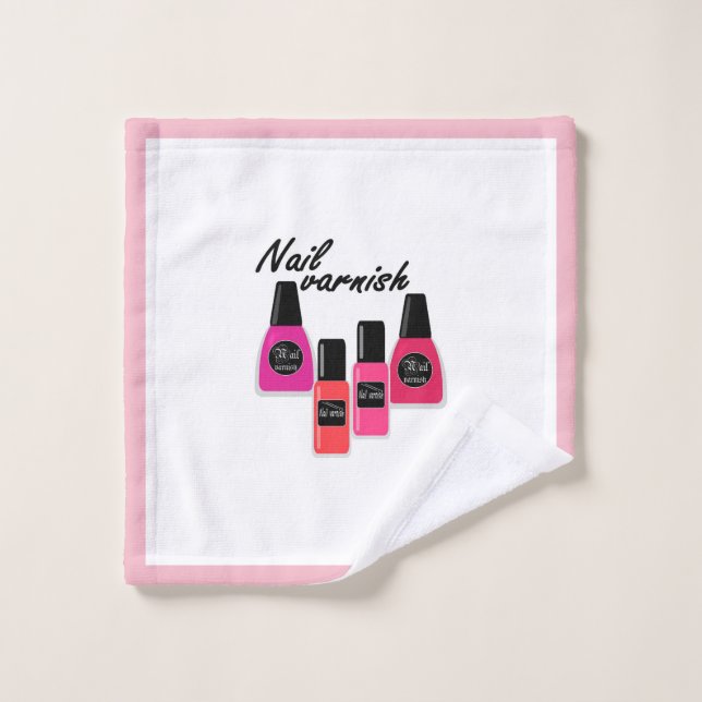 Nail Polish Bath Towel Set (Wash Cloth)