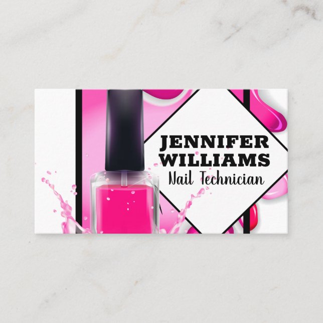 Nail Polish Bottle | Manicurist  Business Card (Front)