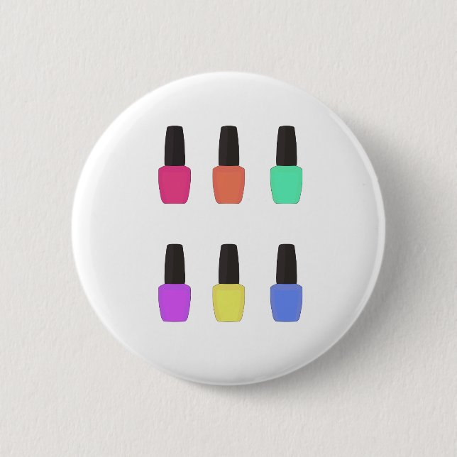 Nail Polish Bottle Pattern 2 Inch Round Button (Front)