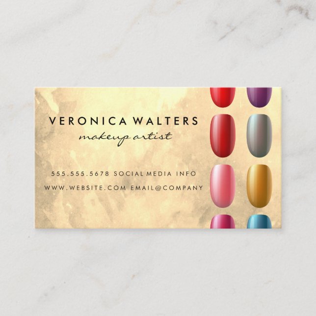 Nail Polish Bottles Spilled | Colourful Manicure Loyalty Card (Front)