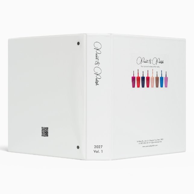 Nail Polish Colour Set Nail Salon 3 Ring Binder (Background)