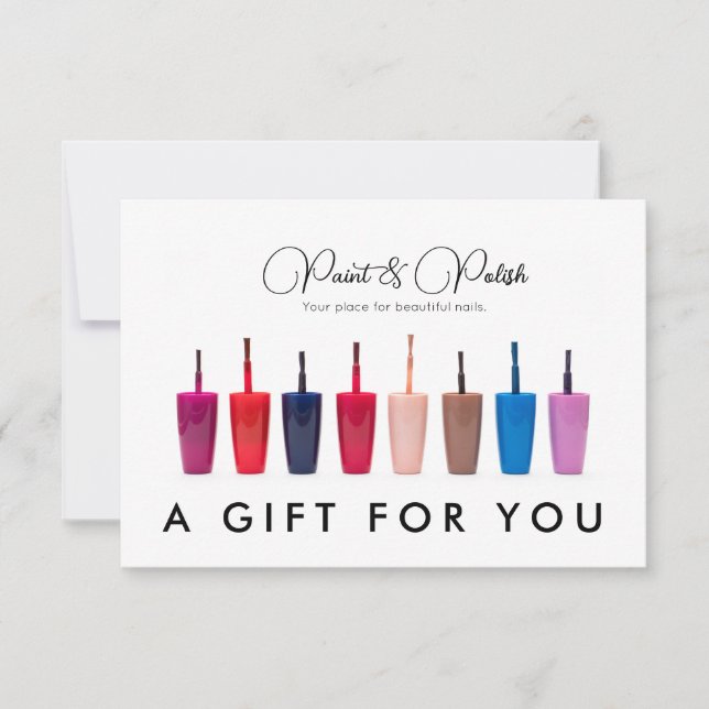 Nail Polish Colour Set Nail Salon Gift Certificate (Front)