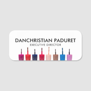 Nail Polish Colour Set Nail Salon Name Tag