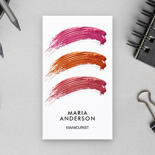 Nail Polish Colour Swatches Manicurist Business Card
