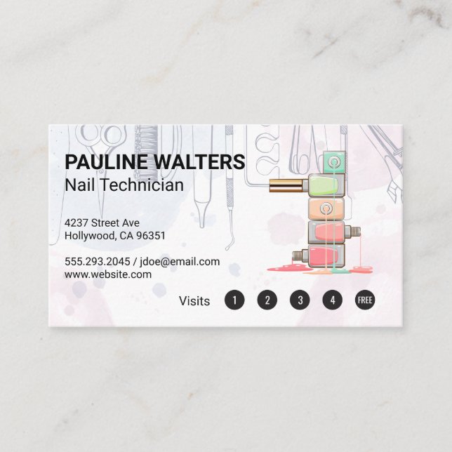 Nail Polish | Manicure Tools Loyalty Card (Front)