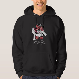 Nail Polish Nail Boss Messy Bun Nail Technician Ma Hoodie