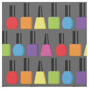 Nail Polish Salon Stylist Rainbow Colors Fabric