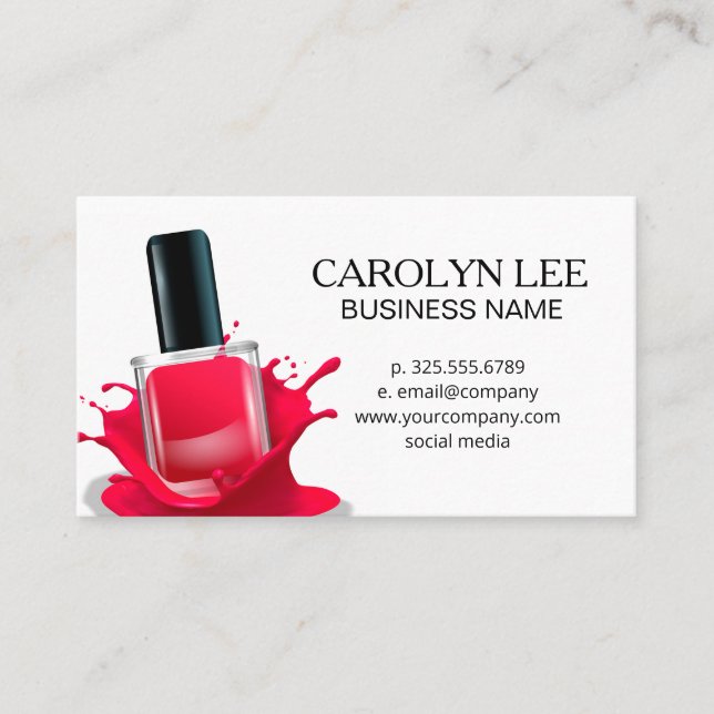Nail Polish Splash Business Card (Front)