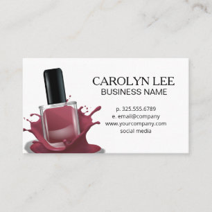 Nail Polish Splash   Deep Red Business Card