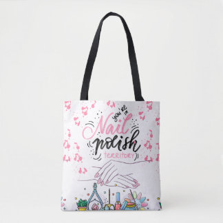 nail polish territory tote bag