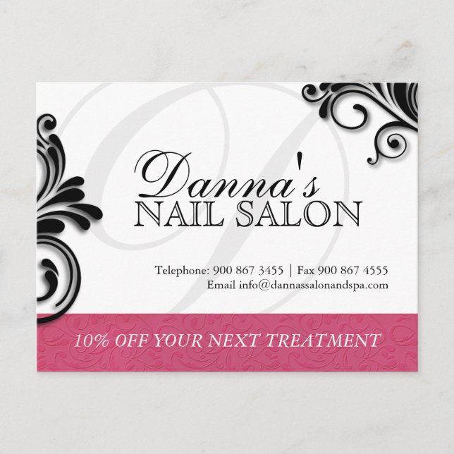 Nail Salon and Spa Advertising Postcard (Front)