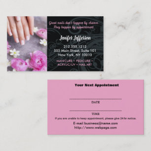 Nail Salon Appointment Business Card