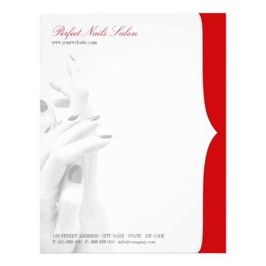 nail salon beauty centre business letterhead zazzle ca create your own letterhead