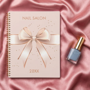 Nail salon beauty satin bow cute business planner