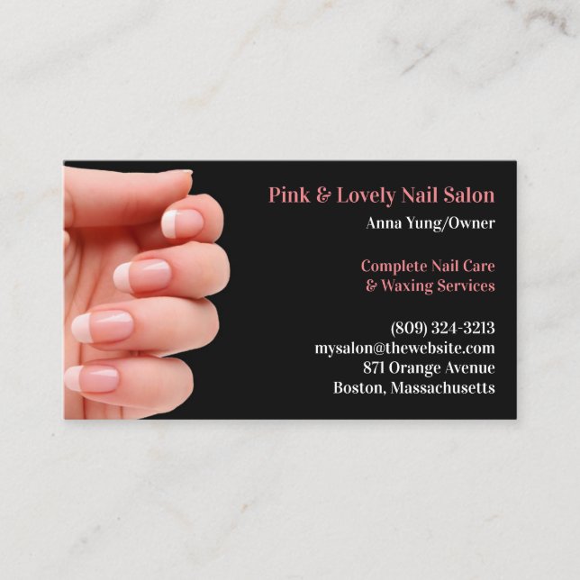Nail Salon Business Card (Front)