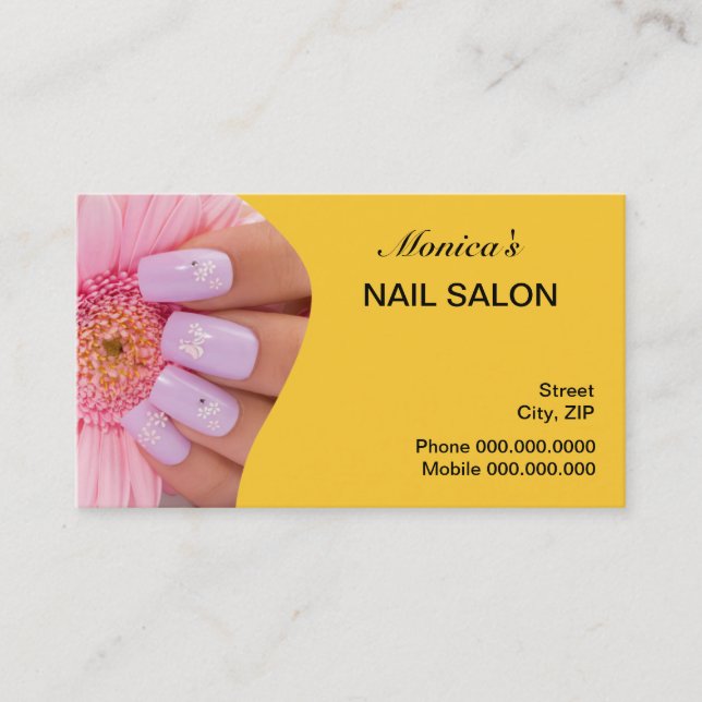 Nail Salon Business Card - choose your colour (Front)