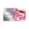 Nail Salon Business Card Glitter Pink Silver 2