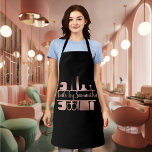 Nail Salon Business Technician Rose Gold Monogram Apron<br><div class="desc">This design may be personalized in the area provided by changing the photo and/or text. Or it can be customized by choosing the click to customize further option and delete or change the colour of the background, add text, change the text colour or style, or delete the text for an...</div>