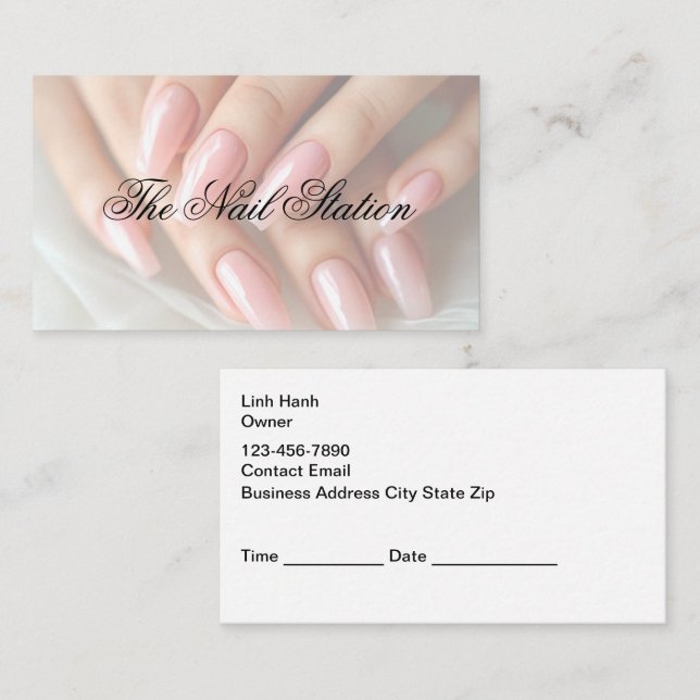 Nail Salon Classy Appointment Cards (Front/Back)