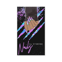 Nail Salon Holographic Modern Glam Trendy Business