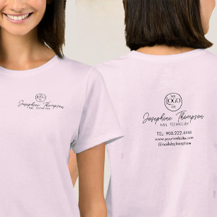 Nail Salon Logo Black Modern Script T-Shirt