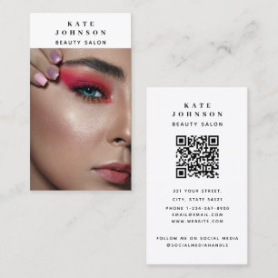Nail Salon Makeup Artist Photo QR Code Business Card