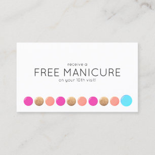 Nail Salon Manicurist Customer Loyalty 10 Punch Card
