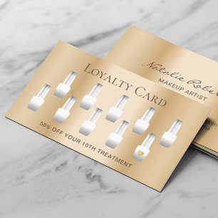 Nail Salon Manicurist Modern Gold Loyalty Card