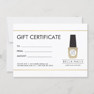 Nail Salon Monogram on Gold Glitter - Gift Card