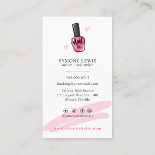 Nail Salon Nail Stylist Nail Artist Beautiful Hand Business Card