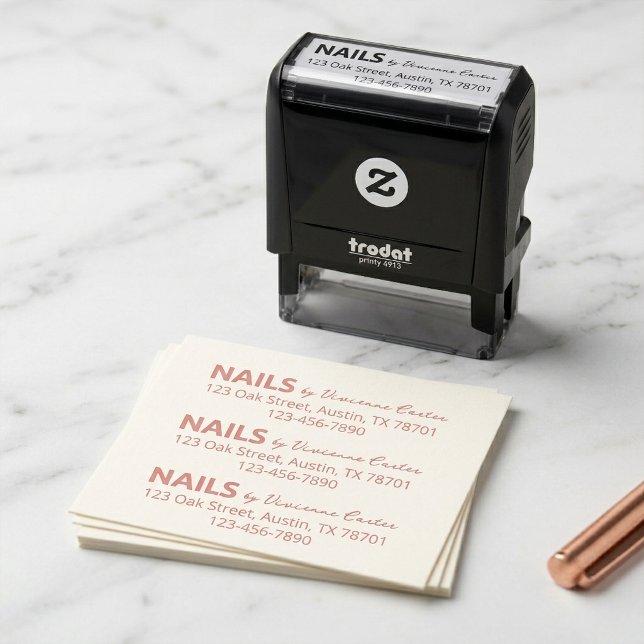 Nail Salon Name Return Address Self-inking Stamp (Nail Salon Name Return Address Self-inking Stamp)