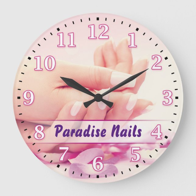 Nail Salon Personalizable Wall Clock (Front)