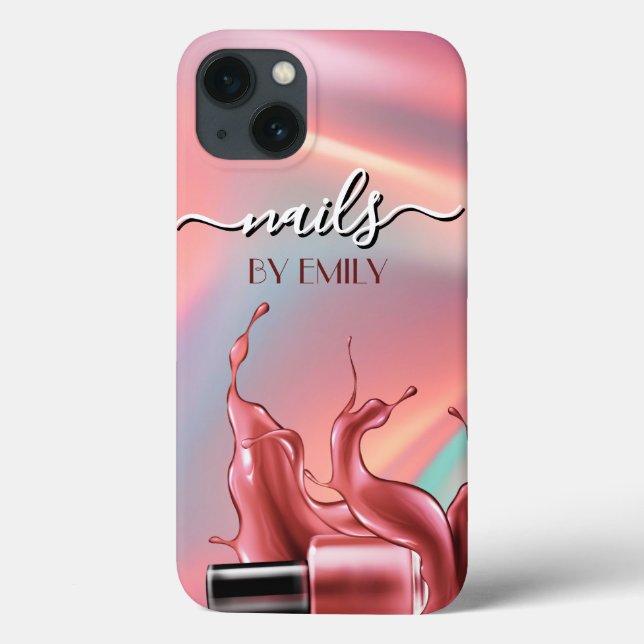 Nail Salon Polish Bottle Splash Pastel  Case-Mate iPhone Case (Back)