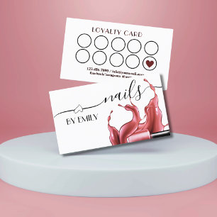Nail Salon Polish Bottle Splash Pastel  Loyalty Card