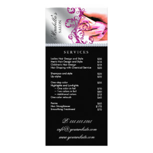 Nail Salon Polish Silver Service Menu Pink