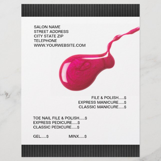 Nail Salon Price List Flyer (Front)