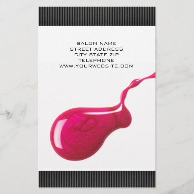 Nail Salon Price List Flyer {floral backside} (Front)