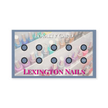 Nail Salon Punch Card Nail Loyalty Card Blue