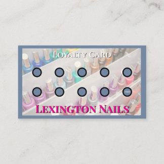 Nail Salon Punch Card Nail Loyalty Card Blue