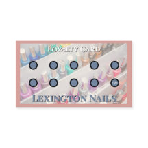 Nail Salon Punch Card Nail Loyalty Card Pink