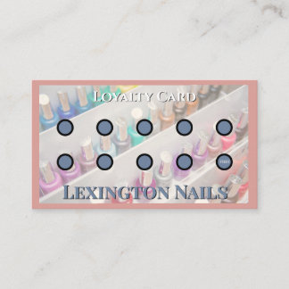 Nail Salon Punch Card Nail Loyalty Card Pink
