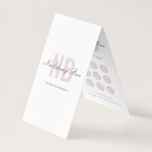 Nail Salon Royalty Reward Modern Minimalist Business Card (Front)